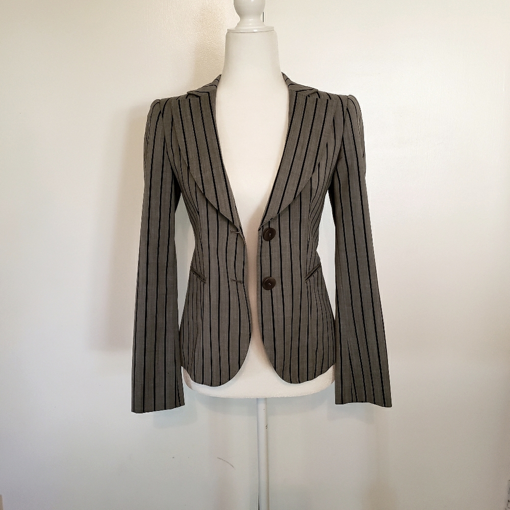 Emporio Armani Grey Jacket with Black Stripes